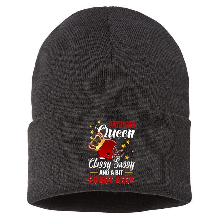 New England Football Queen Classy Sassy And A Bit Smart Assy Sustainable Knit Beanie