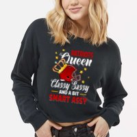 New England Football Queen Classy Sassy And A Bit Smart Assy Cropped Pullover Crew