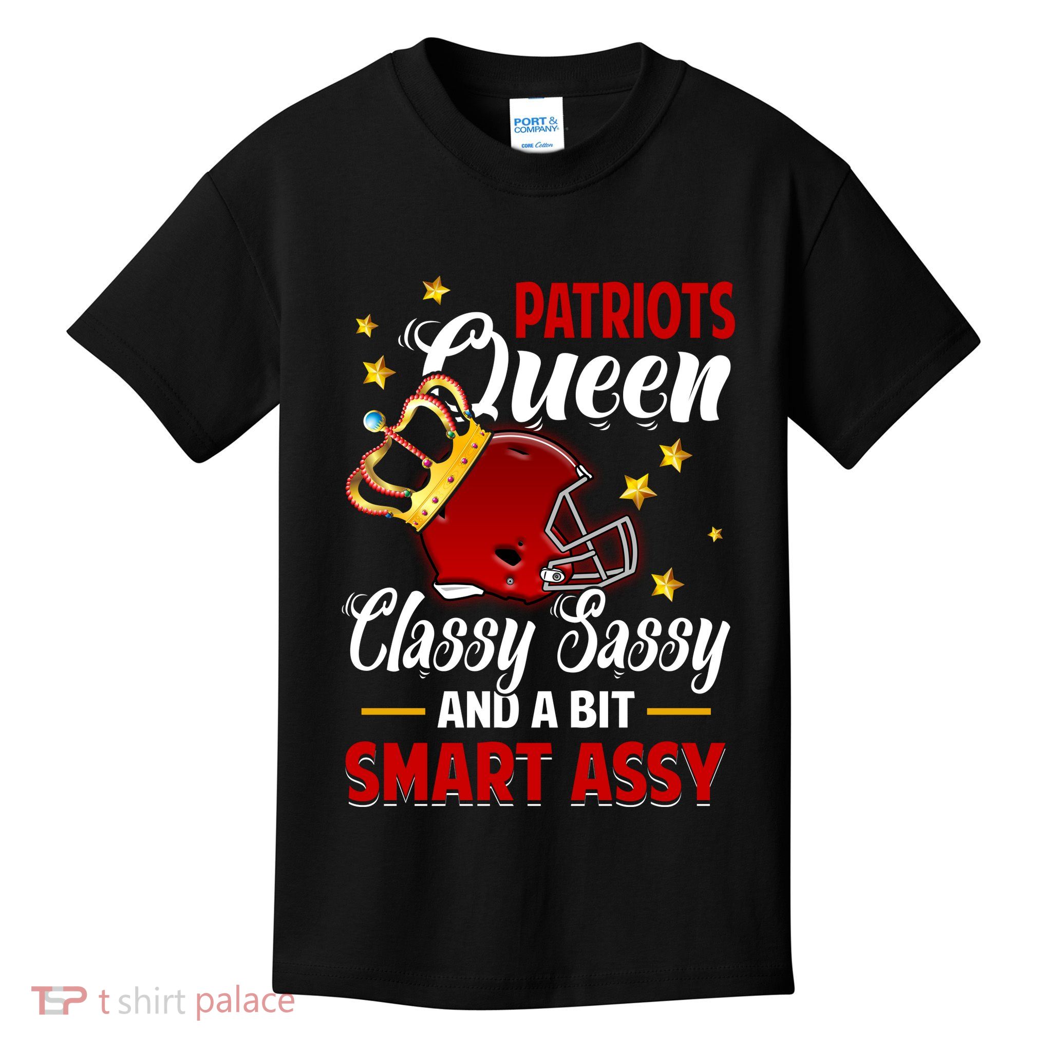 New England Football Queen Classy Sassy And A Bit Smart Assy Kids T-Shirt