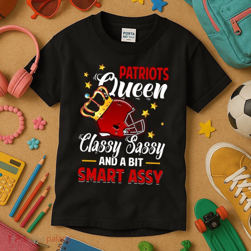 New England Football Queen Classy Sassy And A Bit Smart Assy Kids T-Shirt