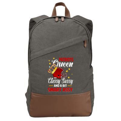 New England Football Queen Classy Sassy And A Bit Smart Assy Cotton Canvas Backpack