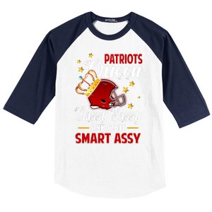 New England Football Queen Classy Sassy And A Bit Smart Assy Baseball Sleeve Shirt