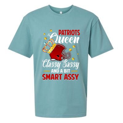 New England Football Queen Classy Sassy And A Bit Smart Assy Sueded Cloud Jersey T-Shirt