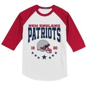 New England Football Lover Team Patriots 1960 Kids Colorblock Raglan Jersey