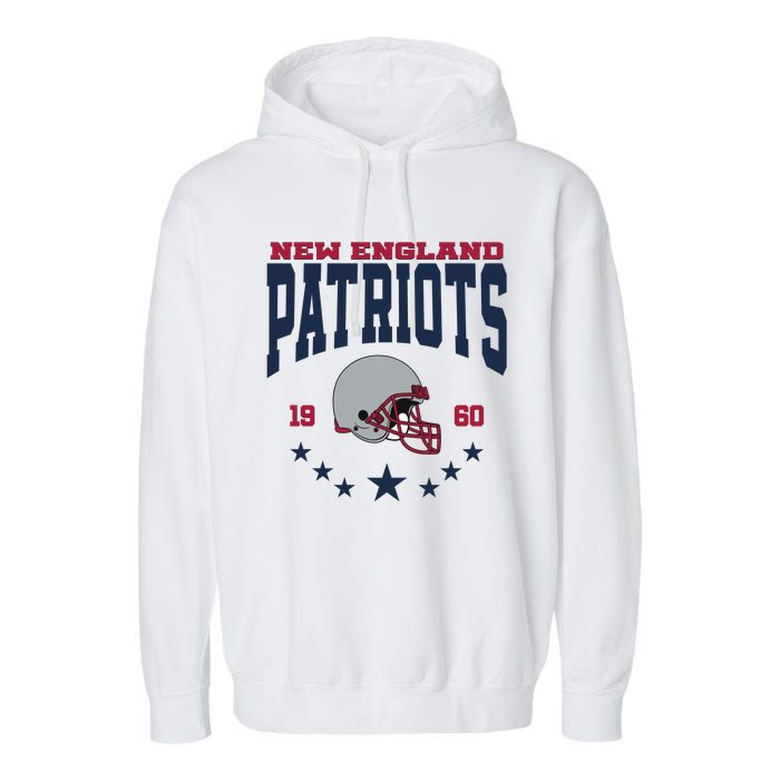 New England Football Lover Team Patriots 1960 Garment-Dyed Fleece Hoodie