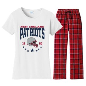 New England Football Lover Team Patriots 1960 Women's Flannel Pajama Set