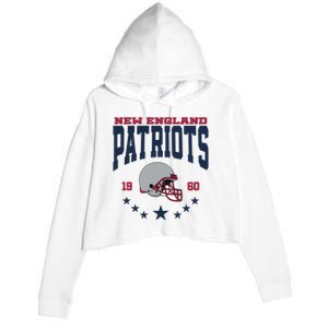 New England Football Lover Team Patriots 1960 Crop Fleece Hoodie