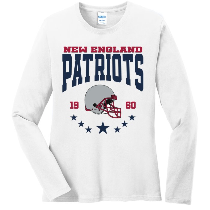 New England Football Lover Team Patriots 1960 Ladies Long Sleeve Shirt