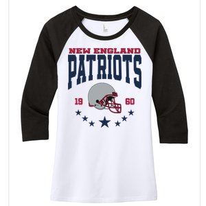 New England Football Lover Team Patriots 1960 Women's Tri-Blend 3/4-Sleeve Raglan Shirt