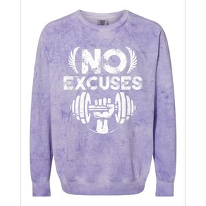 No Excuses Funny Bodybuilding Gym Workout Colorblast Crewneck Sweatshirt