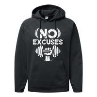 No Excuses Funny Bodybuilding Gym Workout Performance Fleece Hoodie