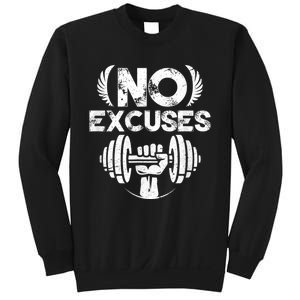 No Excuses Funny Bodybuilding Gym Workout Sweatshirt