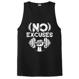 No Excuses Funny Bodybuilding Gym Workout PosiCharge Competitor Tank