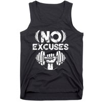 No Excuses Funny Bodybuilding Gym Workout Tank Top