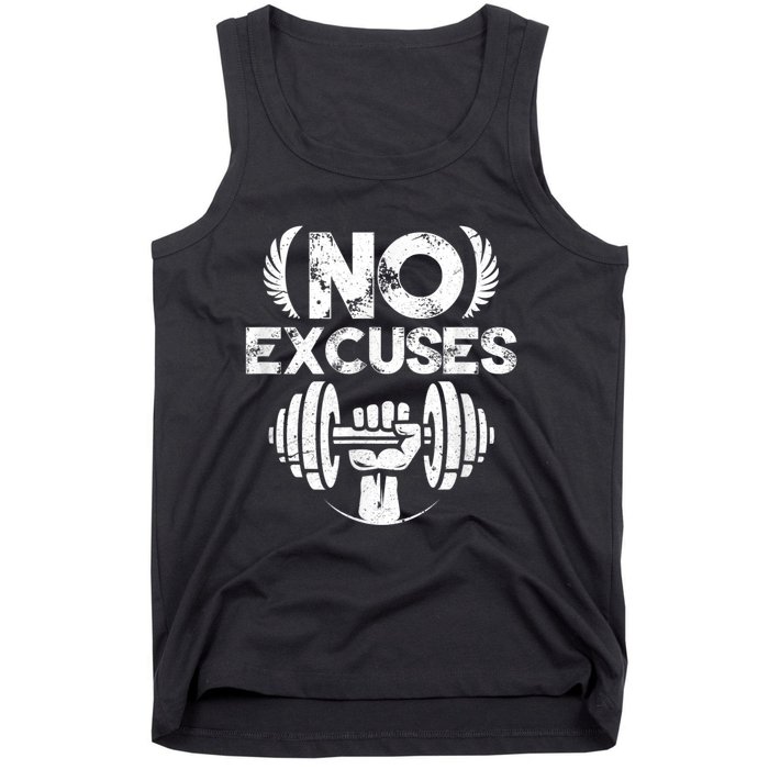 No Excuses Funny Bodybuilding Gym Workout Tank Top