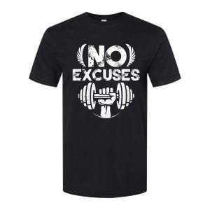 No Excuses Funny Bodybuilding Gym Workout Softstyle CVC T-Shirt