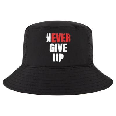 Never Ever Give Up Cool Comfort Performance Bucket Hat