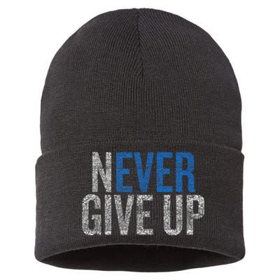 Never Ever Give Up Sustainable Knit Beanie