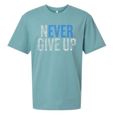 Never Ever Give Up Sueded Cloud Jersey T-Shirt