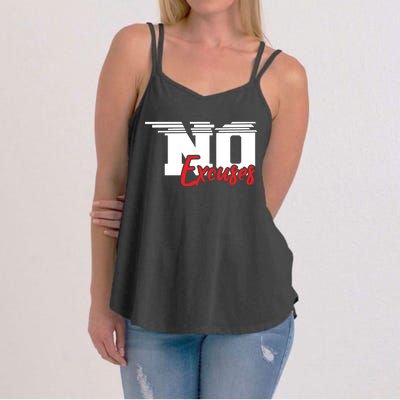 No Excuses Gym Motivation Graphic Women's Strappy Tank