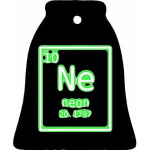 Neon Element Green Periodic Table Chemistry Nerd Costume Ceramic Bell Ornament