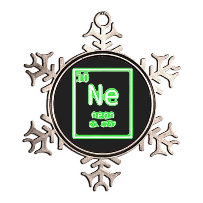 Neon Element Green Periodic Table Chemistry Nerd Costume Metallic Star Ornament