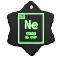 Neon Element Green Periodic Table Chemistry Nerd Costume Ceramic Star Ornament