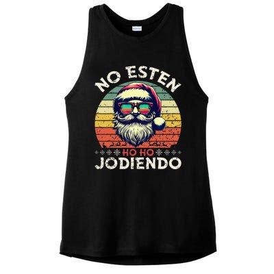 No Esten Ho Ho Jodiendo Santa Christmas Ladies PosiCharge Tri-Blend Wicking Tank