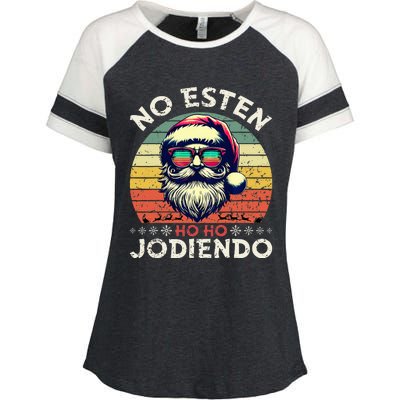 No Esten Ho Ho Jodiendo Santa Christmas Enza Ladies Jersey Colorblock Tee