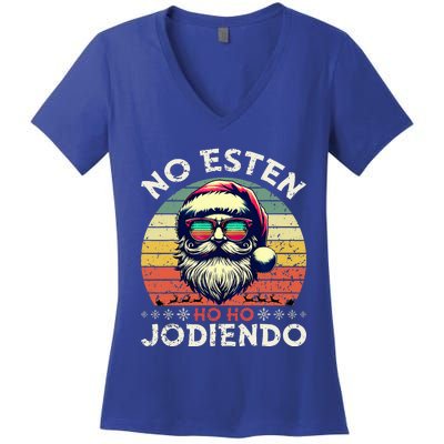 No Esten Ho Ho Jodiendo Santa Christmas Women's V-Neck T-Shirt