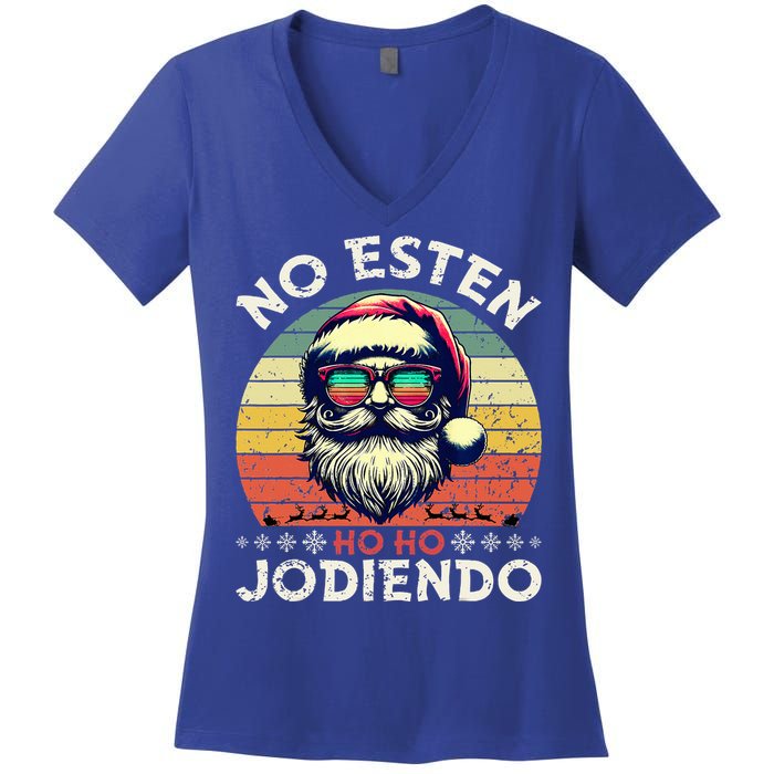 No Esten Ho Ho Jodiendo Santa Christmas Women's V-Neck T-Shirt