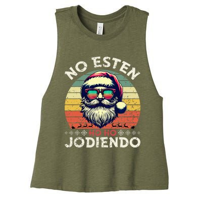 No Esten Ho Ho Jodiendo Santa Christmas Women's Racerback Cropped Tank