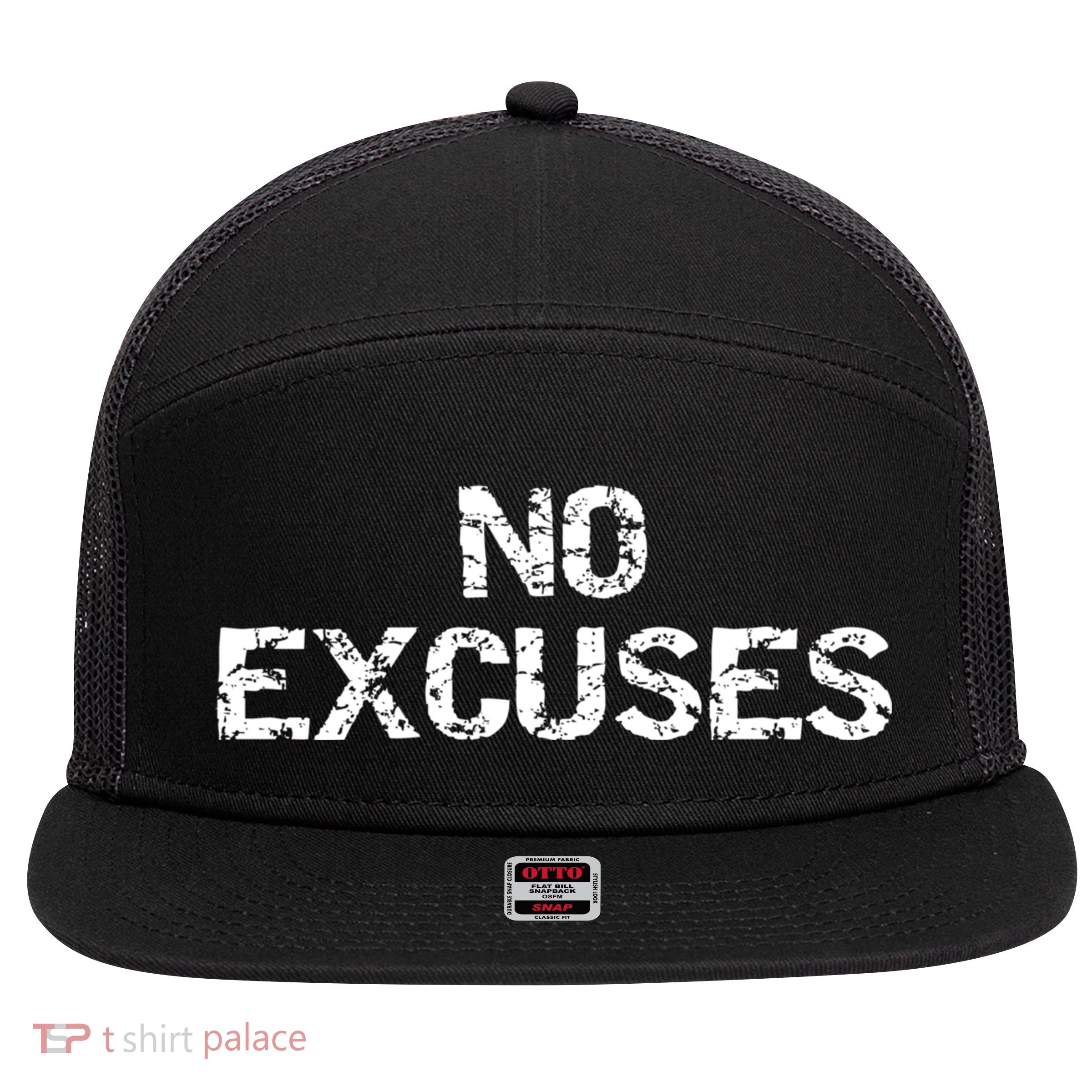 No Excuses Hoodie For Motivational Workout 7 Panel Mesh Trucker Snapback Hat