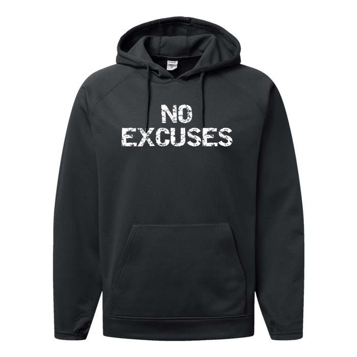 No Excuses Hoodie For Motivational Workout Performance Fleece Hoodie