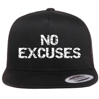 No Excuses Hoodie For Motivational Workout Flatbill Hat