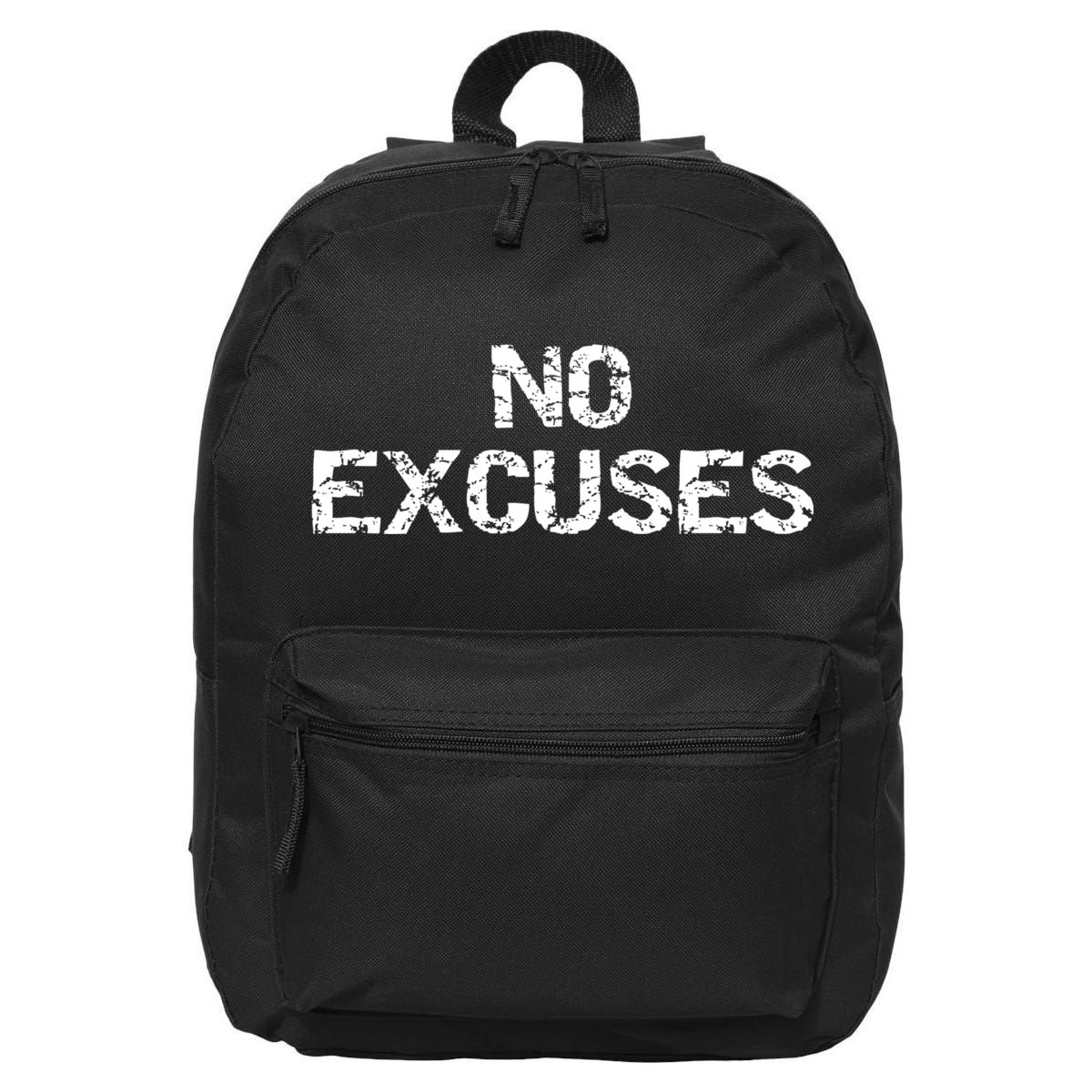 No Excuses Hoodie For Motivational Workout 16 in Basic Backpack