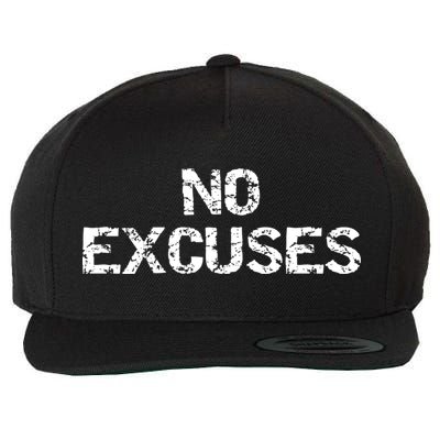 No Excuses Hoodie For Motivational Workout Wool Snapback Cap