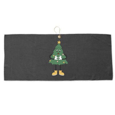 No Esten Ho Ho Jodiendo Navidad Christmas Funny Xmas Treetop Funny Gift Large Microfiber Waffle Golf Towel