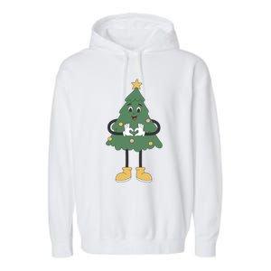 No Esten Ho Ho Jodiendo Navidad Christmas Funny Xmas Treetop Funny Gift Garment-Dyed Fleece Hoodie