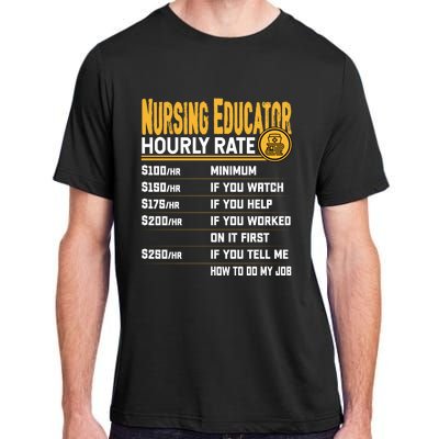 Nursing Educator Hourly Rate Funny Nursing Education Gift Adult ChromaSoft Performance T-Shirt