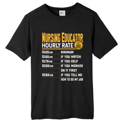 Nursing Educator Hourly Rate Funny Nursing Education Gift Tall Fusion ChromaSoft Performance T-Shirt