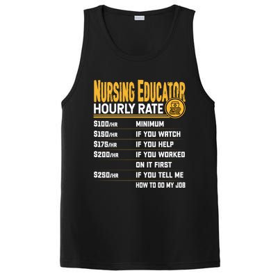 Nursing Educator Hourly Rate Funny Nursing Education Gift PosiCharge Competitor Tank