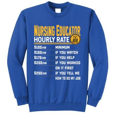 Nursing Educator Hourly Rate Funny Nursing Education Gift Sweatshirt