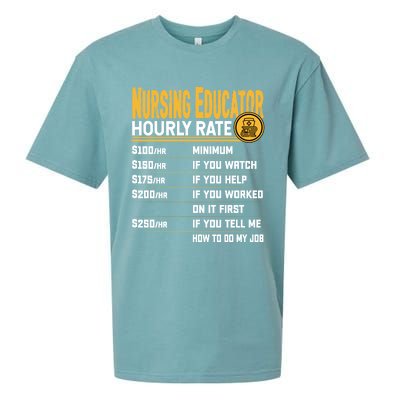 Nursing Educator Hourly Rate Funny Nursing Education Gift Sueded Cloud Jersey T-Shirt