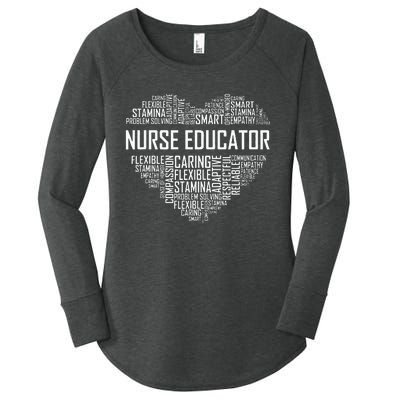 Nurse Educator Heart Nurse Educator Characteristics Women's Perfect Tri Tunic Long Sleeve Shirt