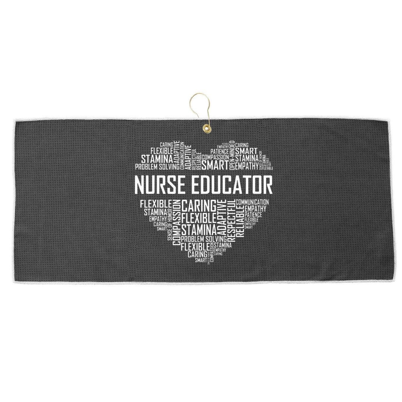Nurse Educator Heart Nurse Educator Characteristics Large Microfiber Waffle Golf Towel