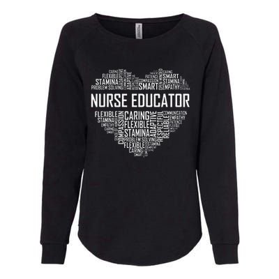 Nurse Educator Heart Nurse Educator Characteristics Womens California Wash Sweatshirt