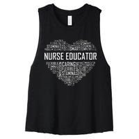 Nurse Educator Heart Nurse Educator Characteristics Women's Racerback Cropped Tank