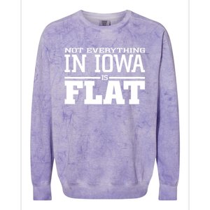 Not Everything In Iowa Is Flat Funny Sarcasm Saying Colorblast Crewneck Sweatshirt