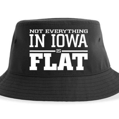 Not Everything In Iowa Is Flat Funny Sarcasm Saying Sustainable Bucket Hat